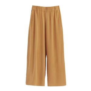 Cuyana washable silk wide-leg cropped pant (Size S, EUC)